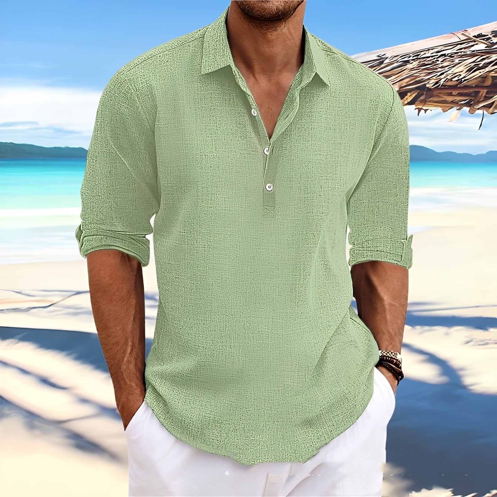 Ricky – Herren Langarmhemd – ideal für gemütliche, warme Tage