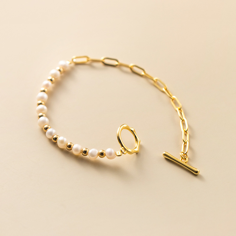Halbseitiges Perlenarmband - Halb und halb Perlenarmband
