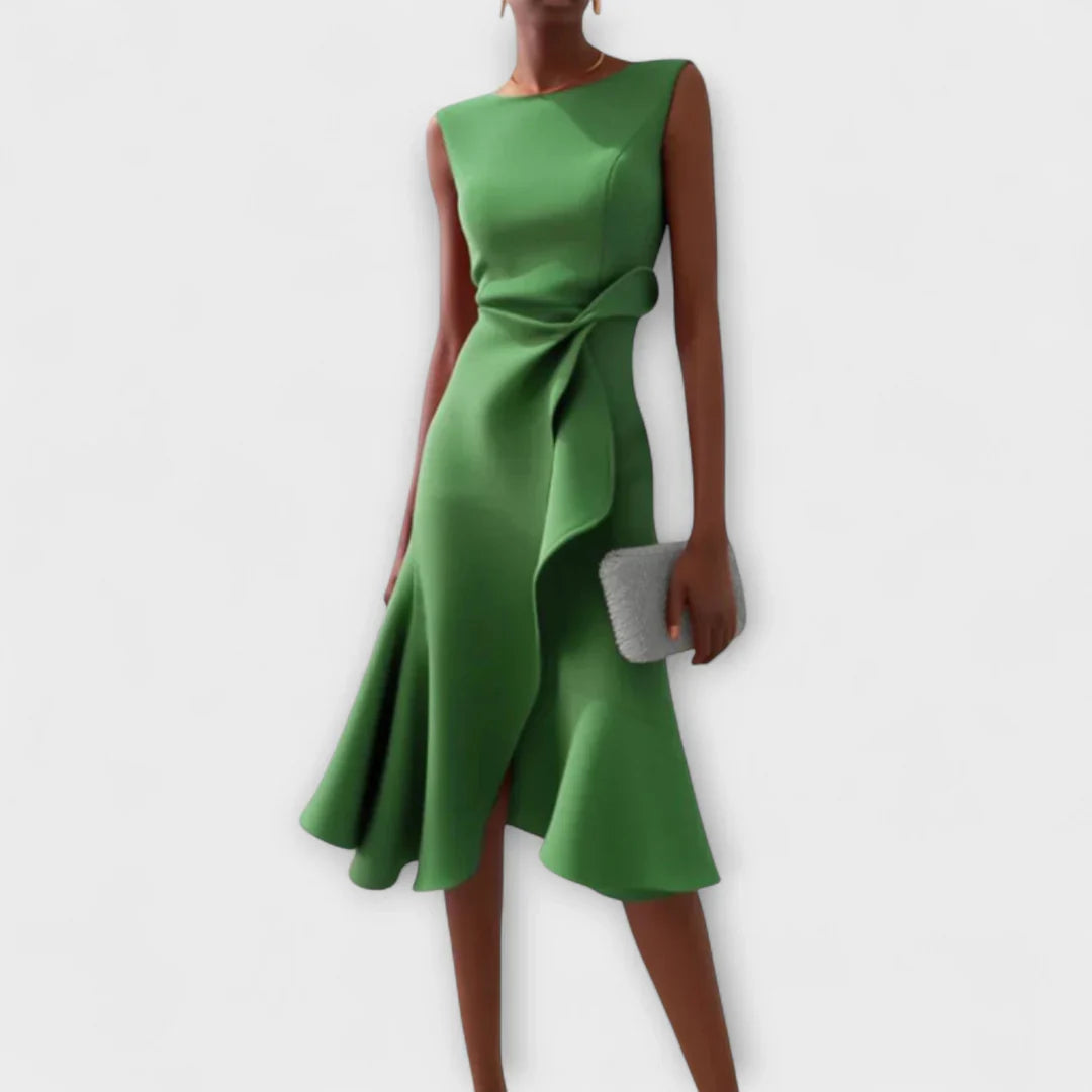 Sheila - Elegantes Damen-Midikleid mit Rüschendetails