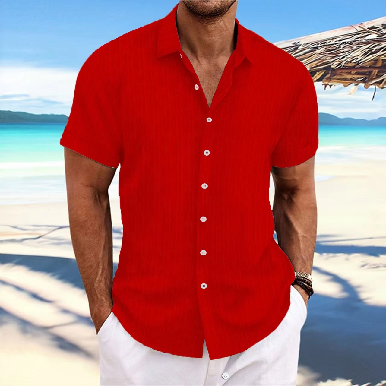 Deryck - Herren Sommerhemd mit Streifen