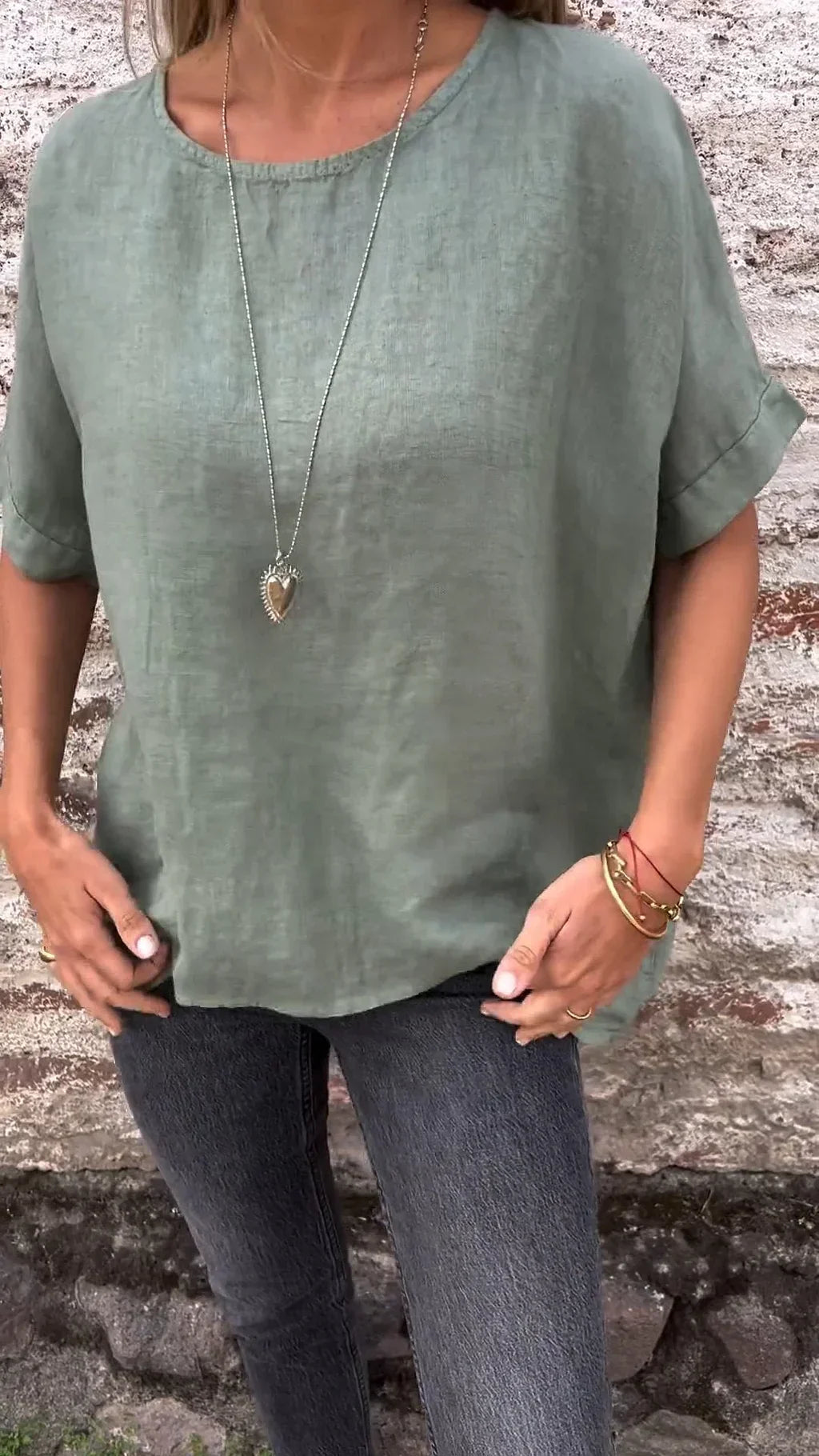 Julia - Bluse mit halblangen, lockeren Ärmeln