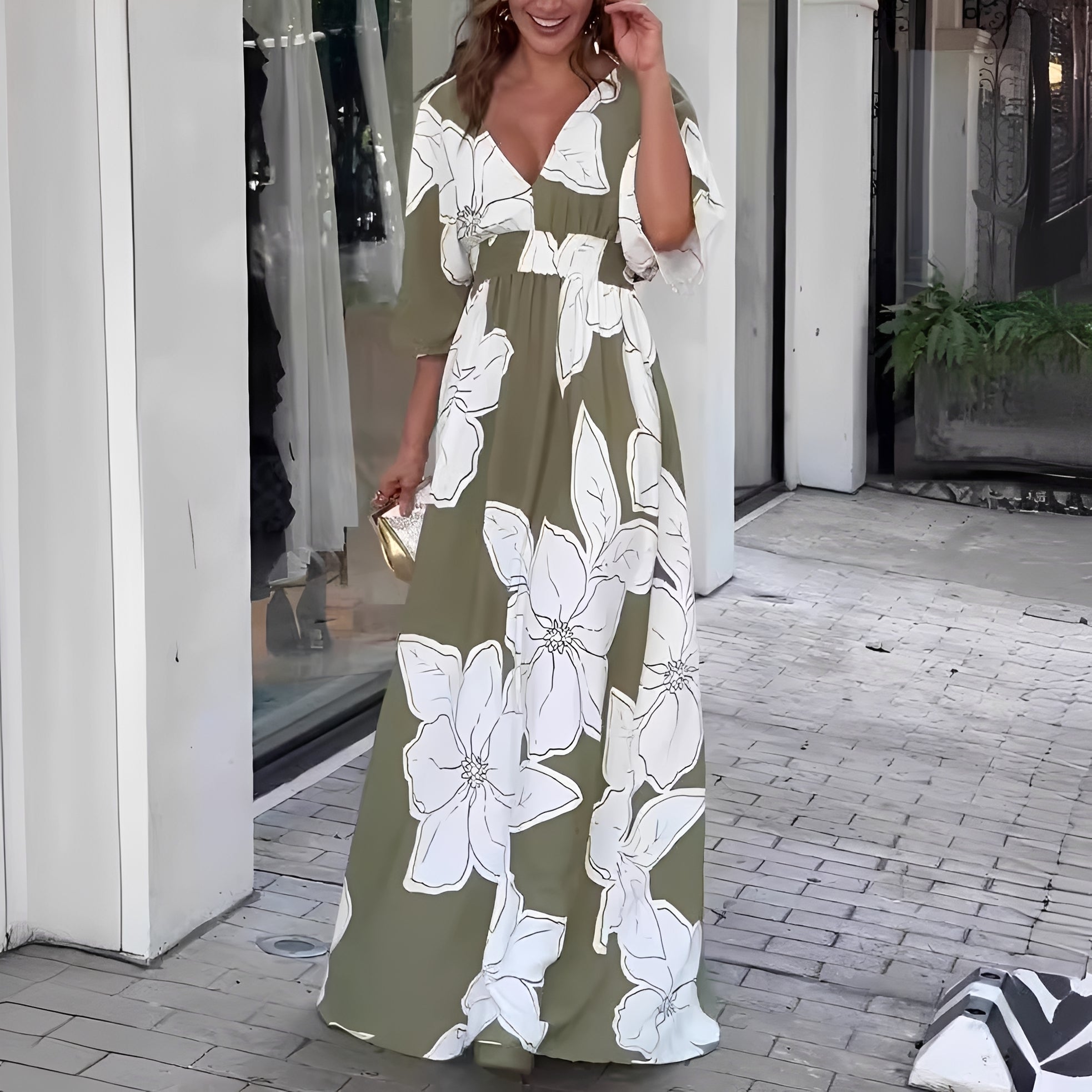 Alessia - Elegantes, Lockersitzendes Blumenkleid