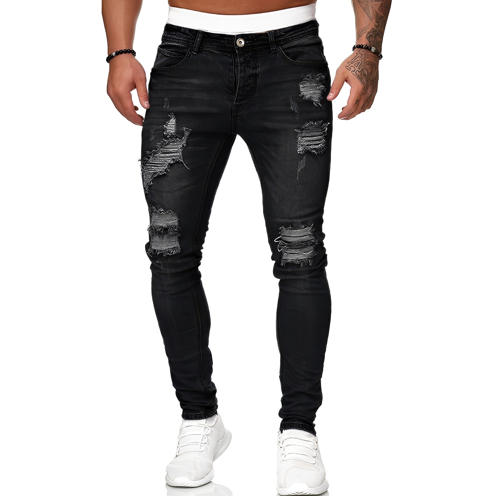 Annie - Herren-Skinny-Jeans mit lässigen Rissen
