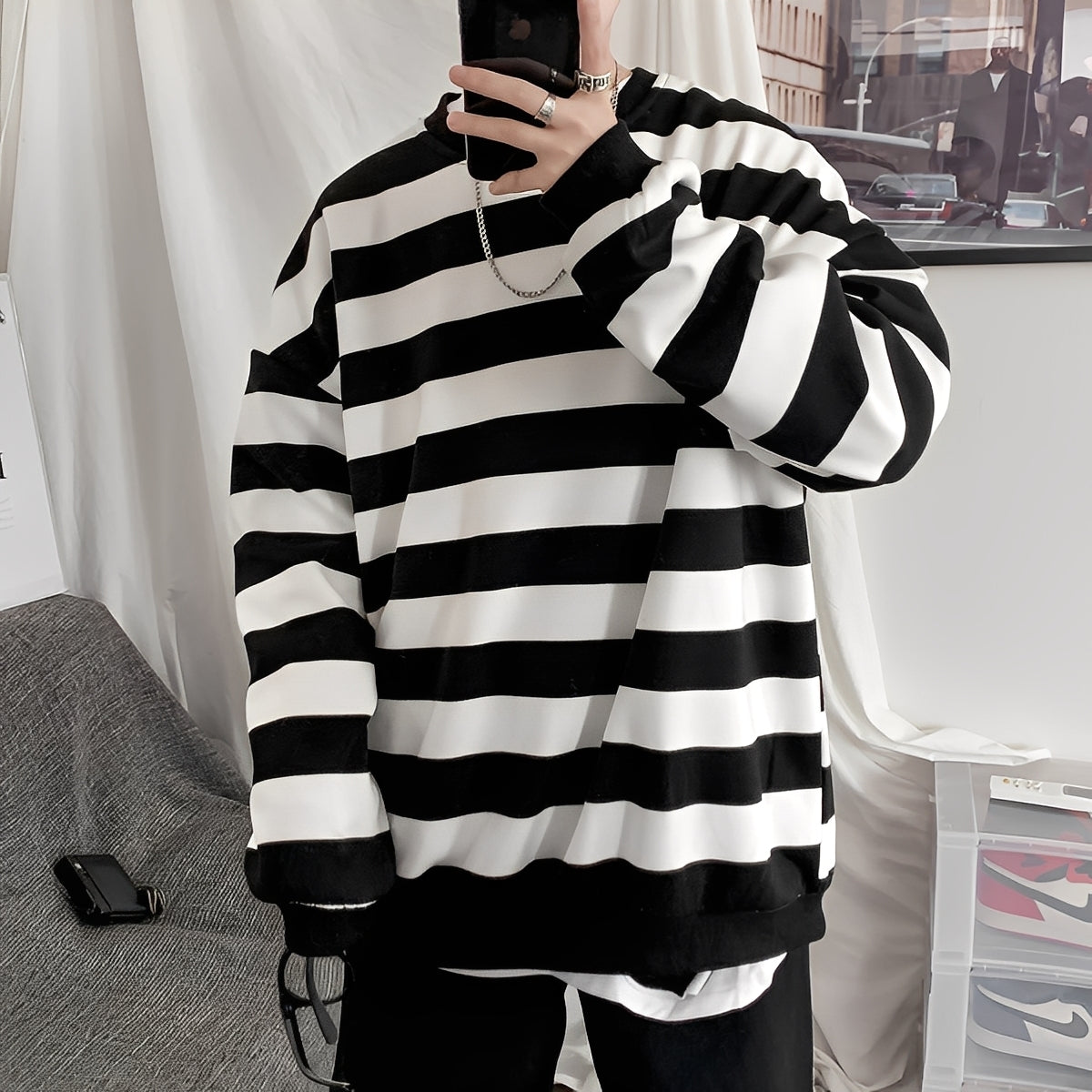 Christian - Herrenpullover im lockeren Stil mit Streifen