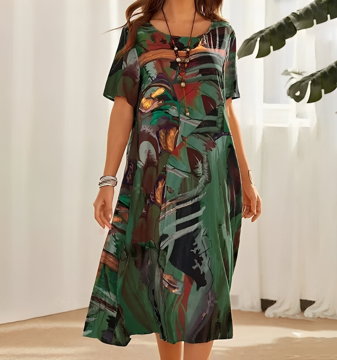 Alexa - Modisches, bedrucktes Kleid mit legerer Passform für Damen