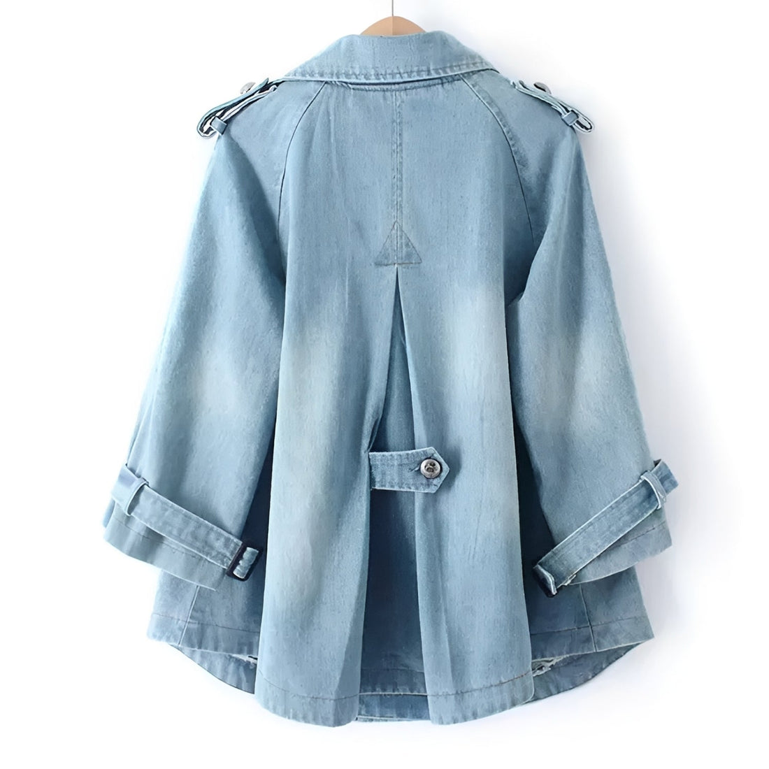 Faye - Eleganter Denim-Cape-Mantel