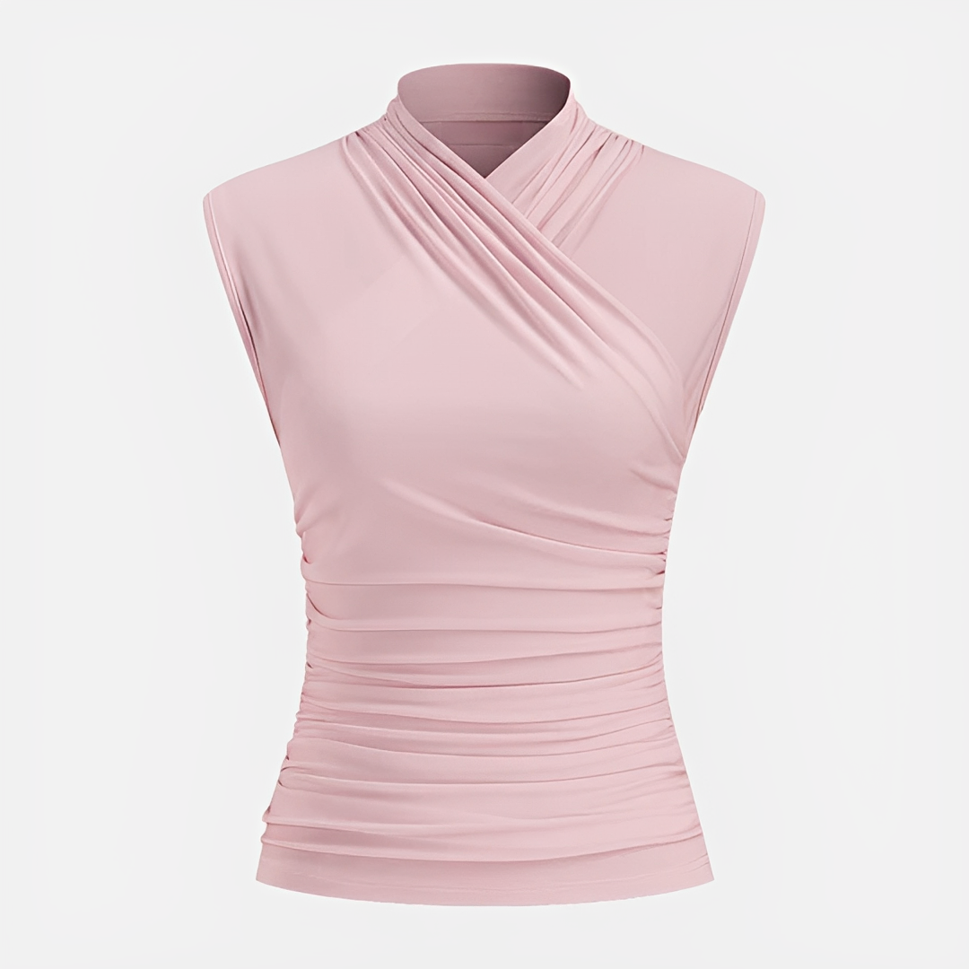 Mireya - Elegantes Top mit Kreuzkragen