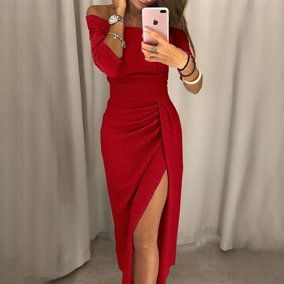 Cristy - Elegantes schulterfreies Damenkleid