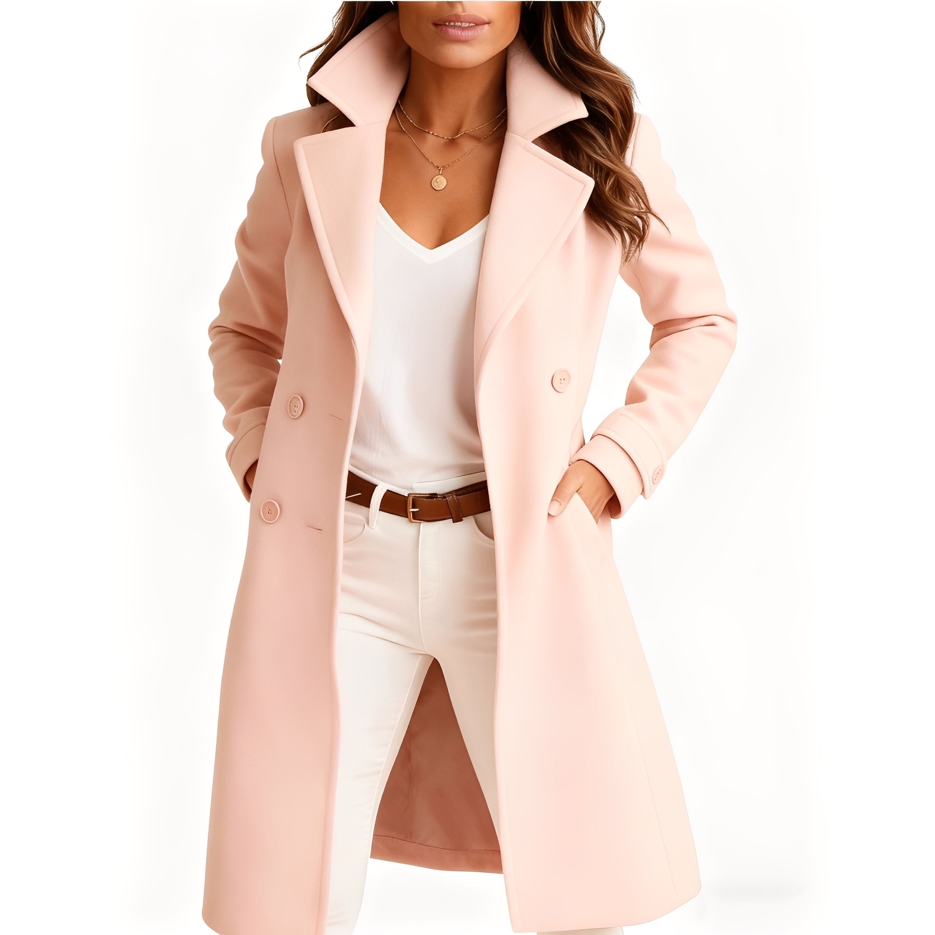 Camille - Eleganter Damenmantel mit Taschen