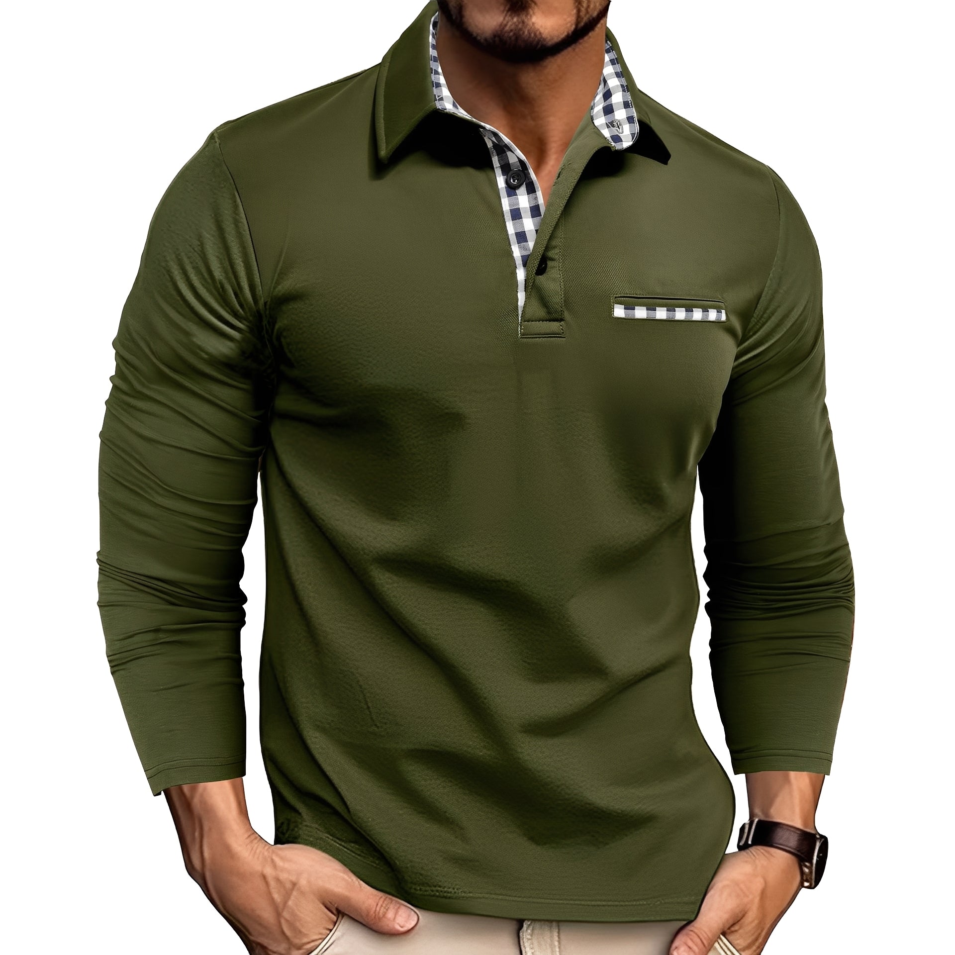 Charel - Bequemes Langarm-Poloshirt für Herren