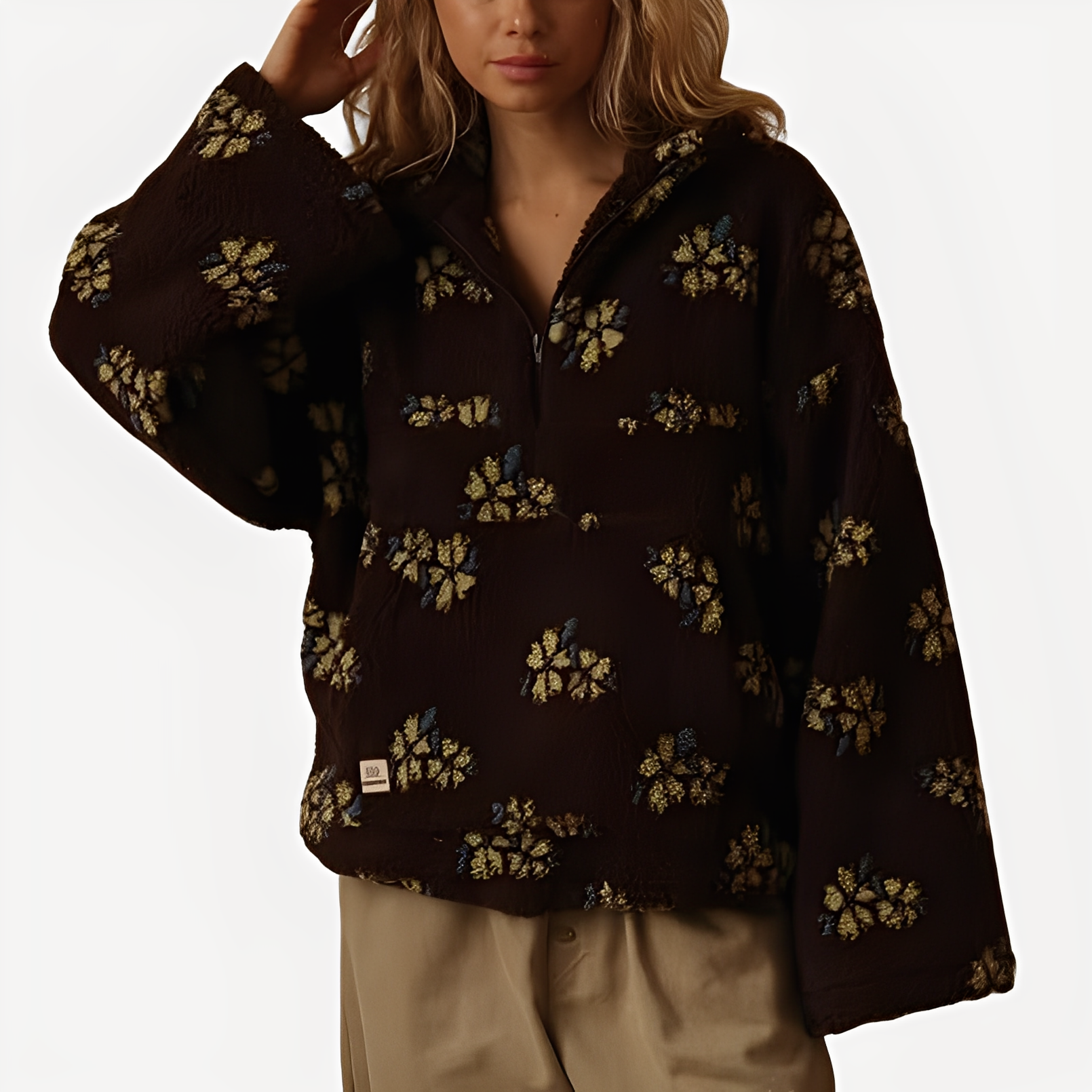 Elizabeth - Moderner Pulli mit Blumendekor