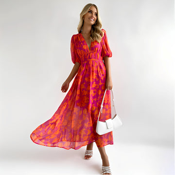 Louisa - Blumiges, legeres Midikleid