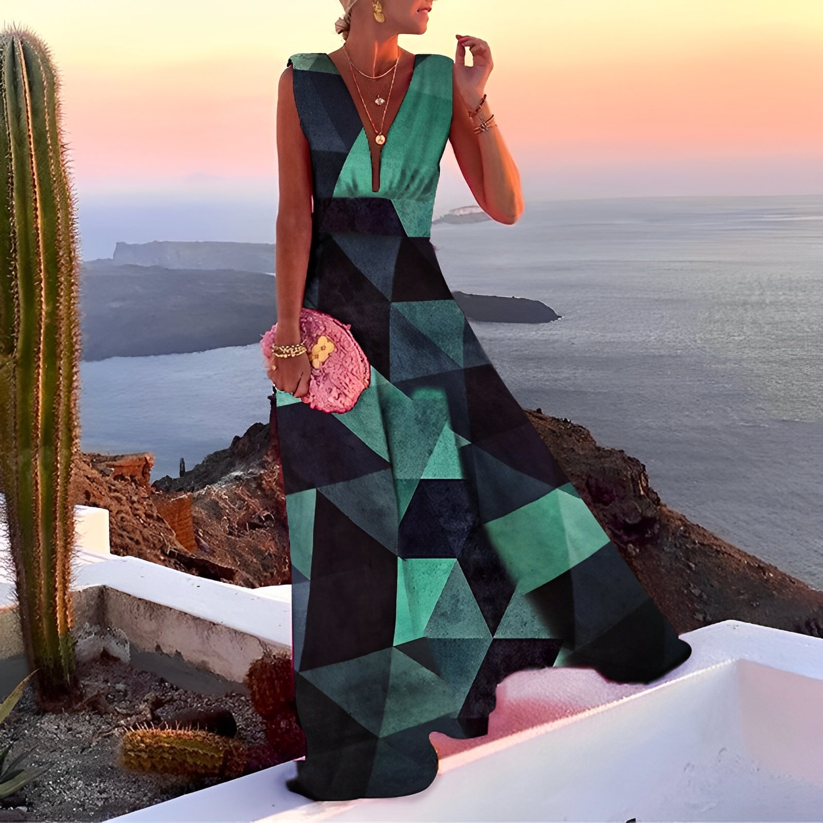Jayleen - Ärmelloses Maxikleid mit schlichtem Design