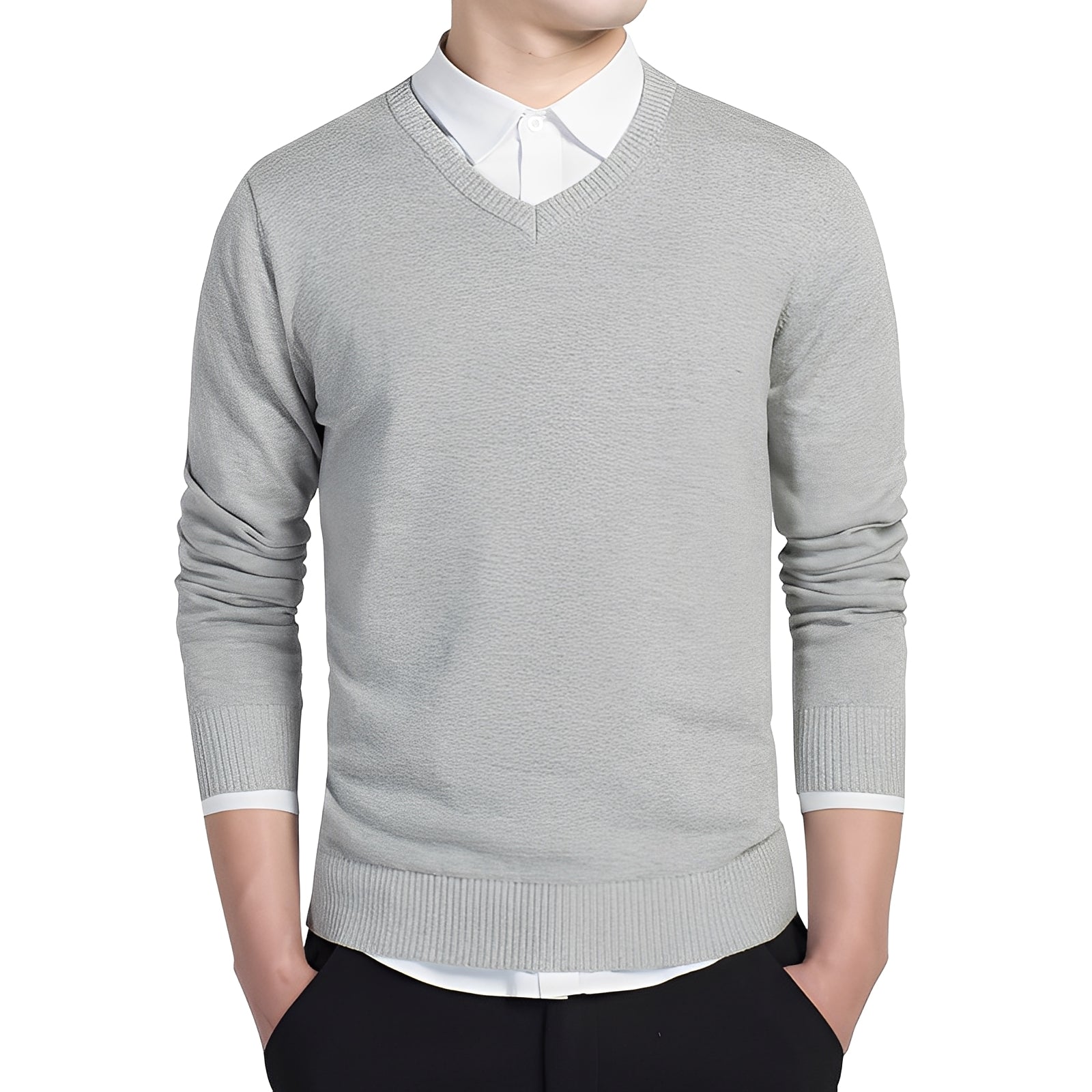Tom - Legerer Herrenpullover mit V-Ausschnitt