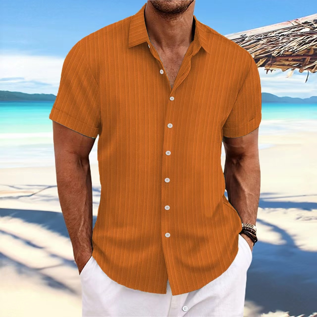 Deryck - Herren Sommerhemd mit Streifen
