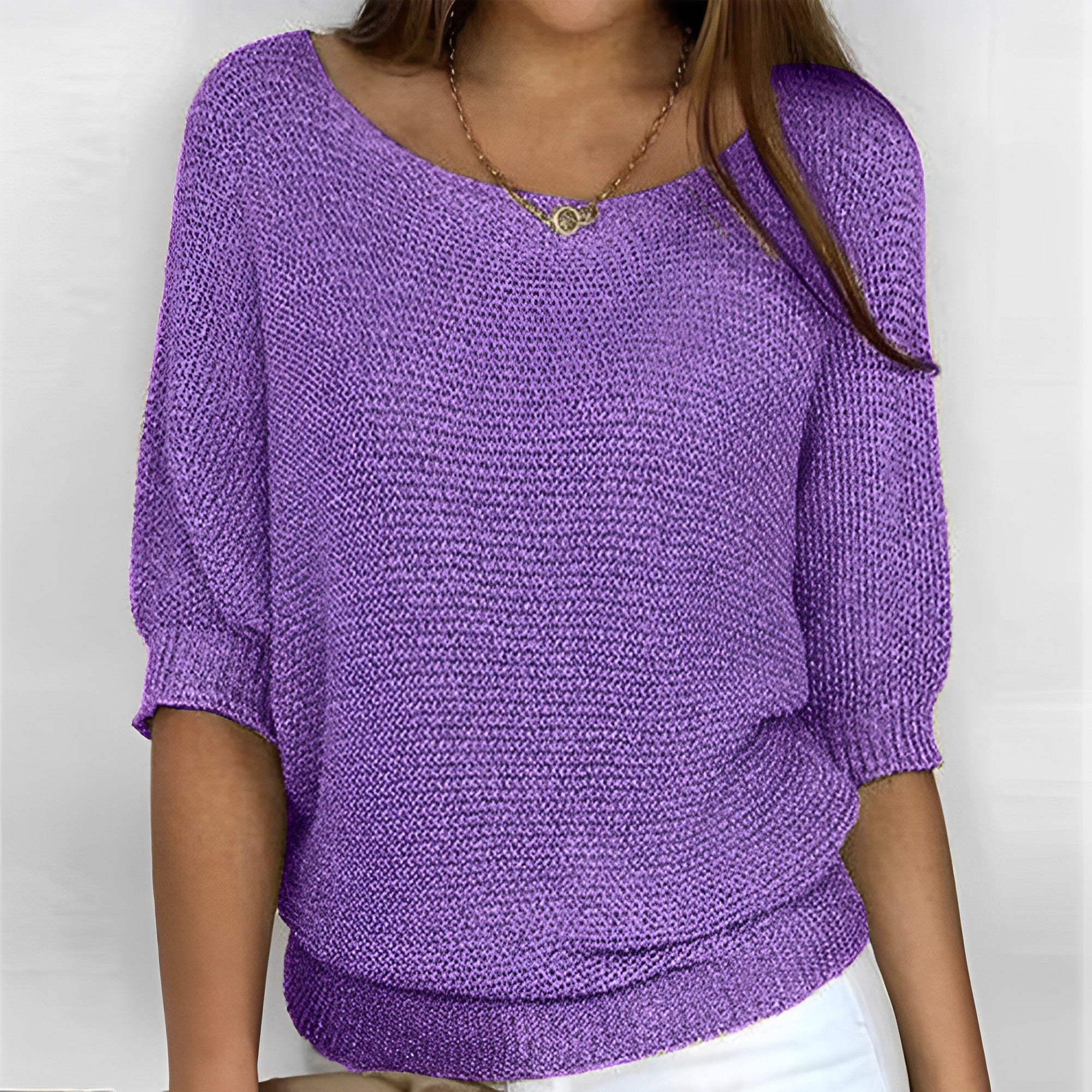Leonie - Moderner Pullover mit Rundhalsausschnitt