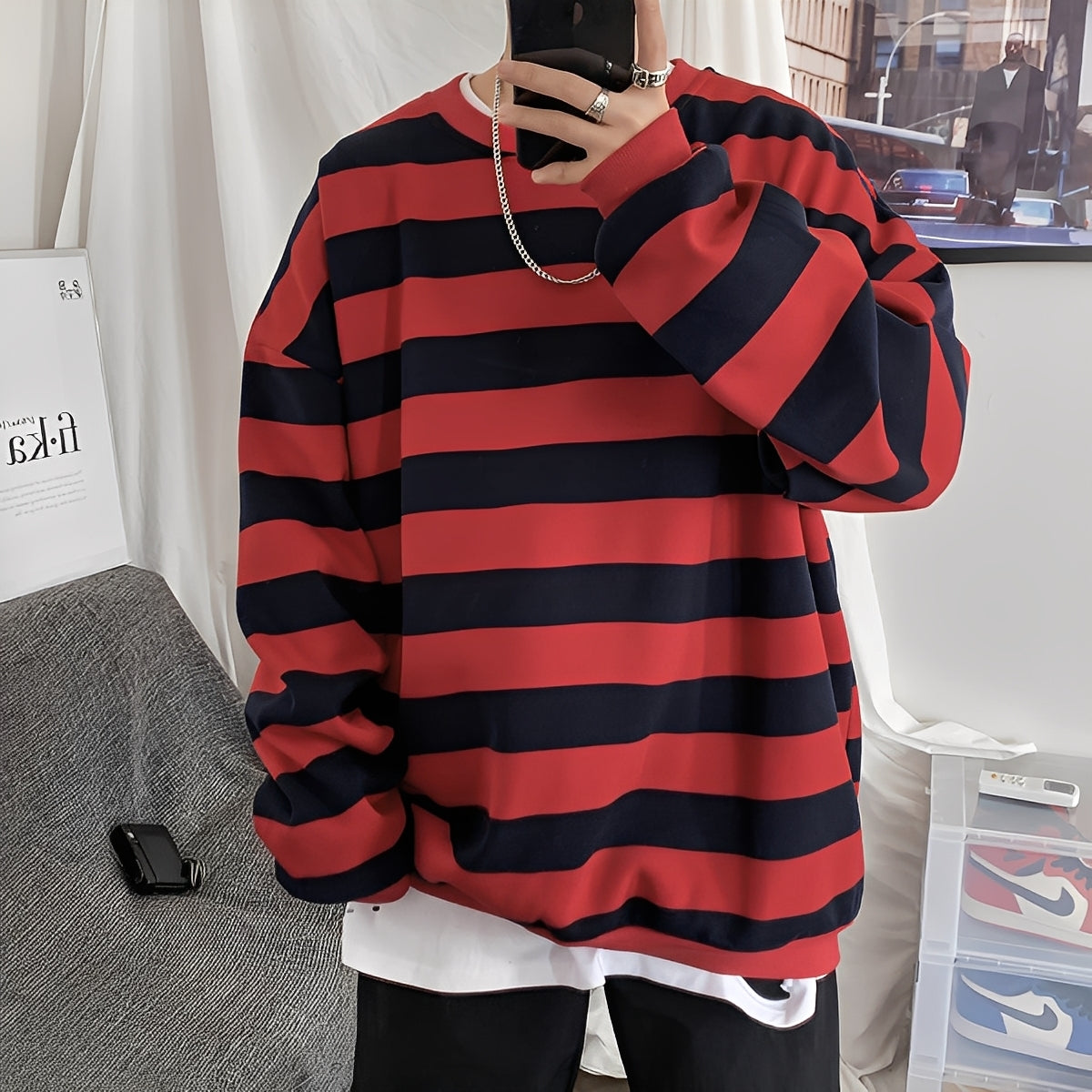 Christian - Herrenpullover im lockeren Stil mit Streifen