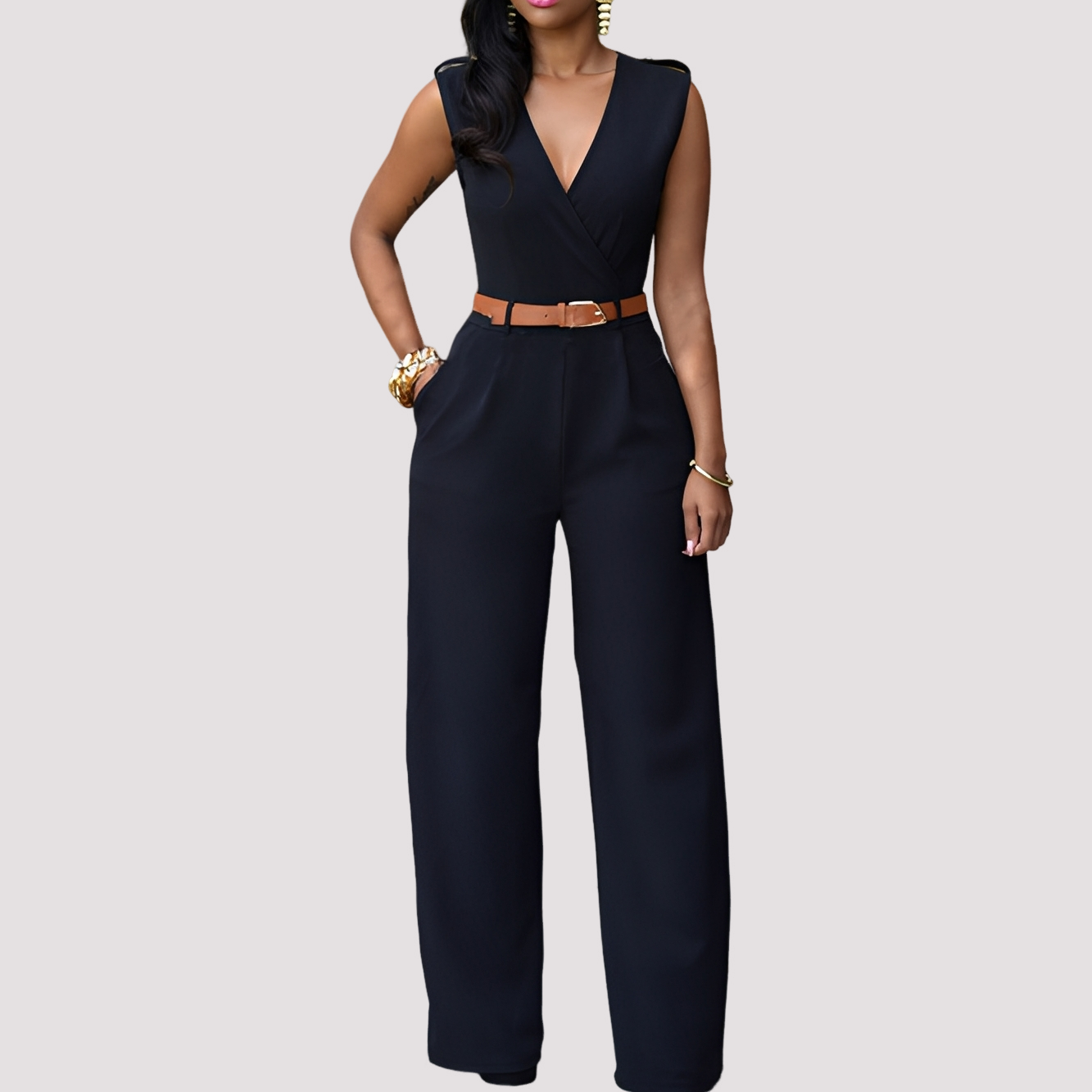 Esther - Eleganter Damen-Jumpsuit mit Gürtel