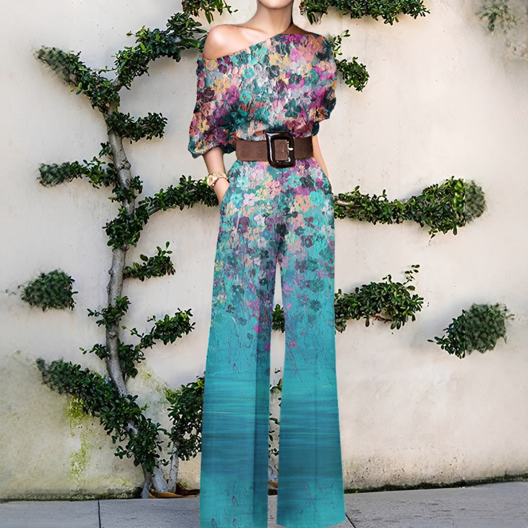 Chandrine - Damen-Einteiler mit asymmetrischem Schnitt und weitem Bein