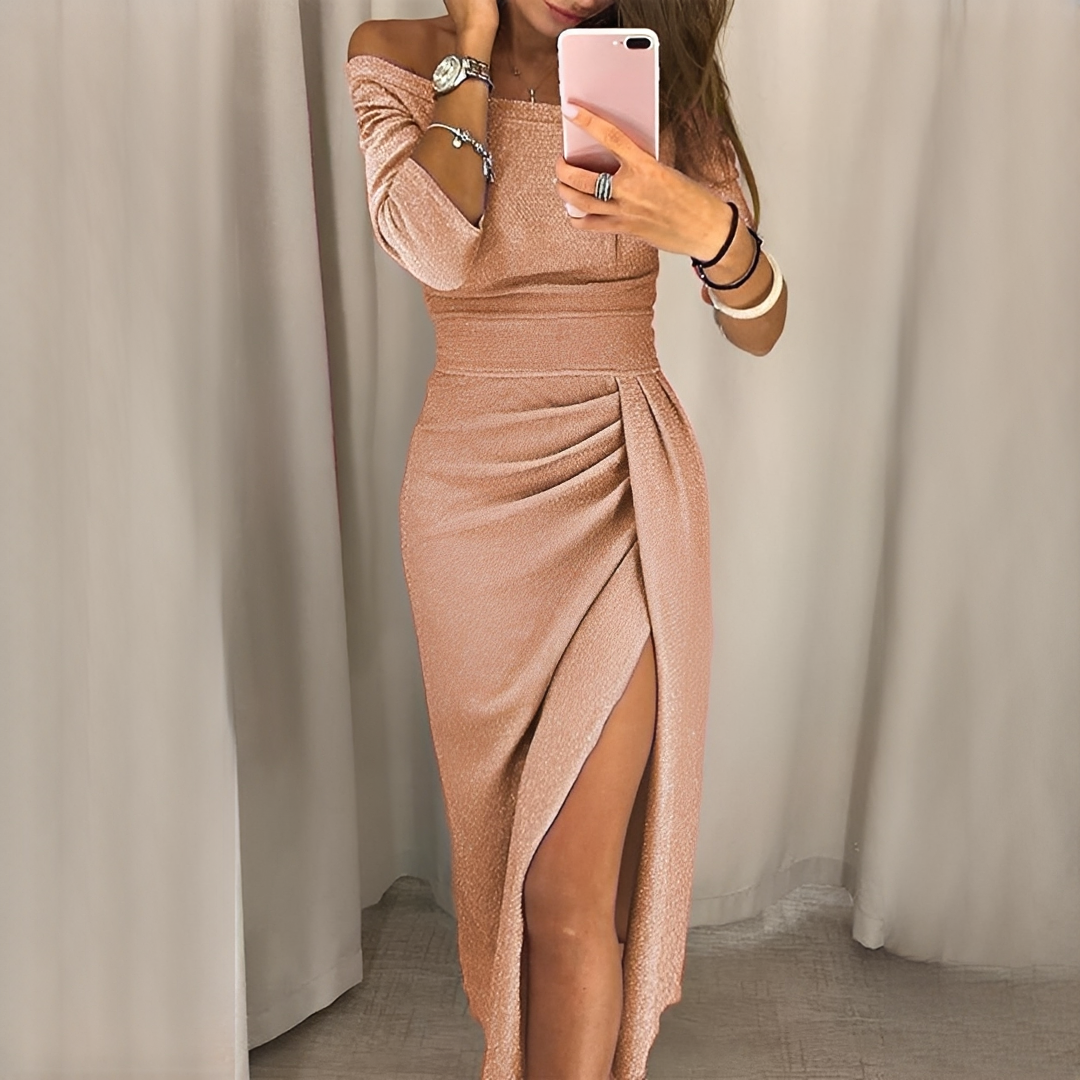 Cristy - Elegantes schulterfreies Damenkleid