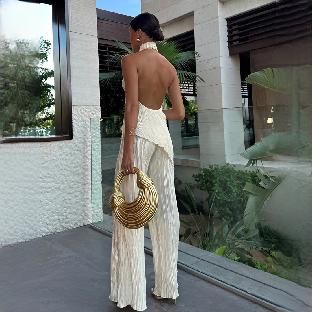 Elvissa - Elegantes Oberteil und Set mit weitem Bein