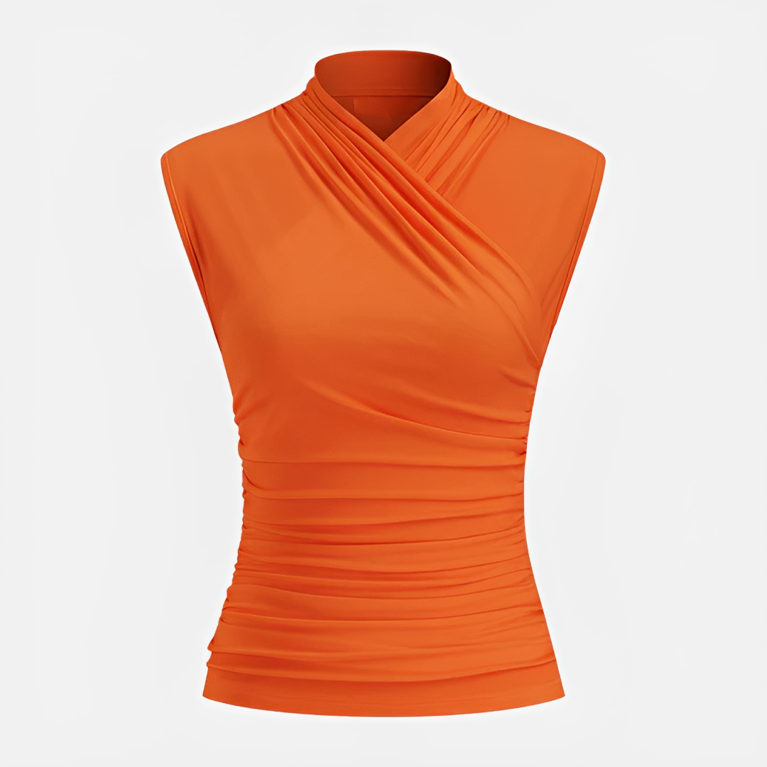 Mireya - Elegantes Top mit Kreuzkragen