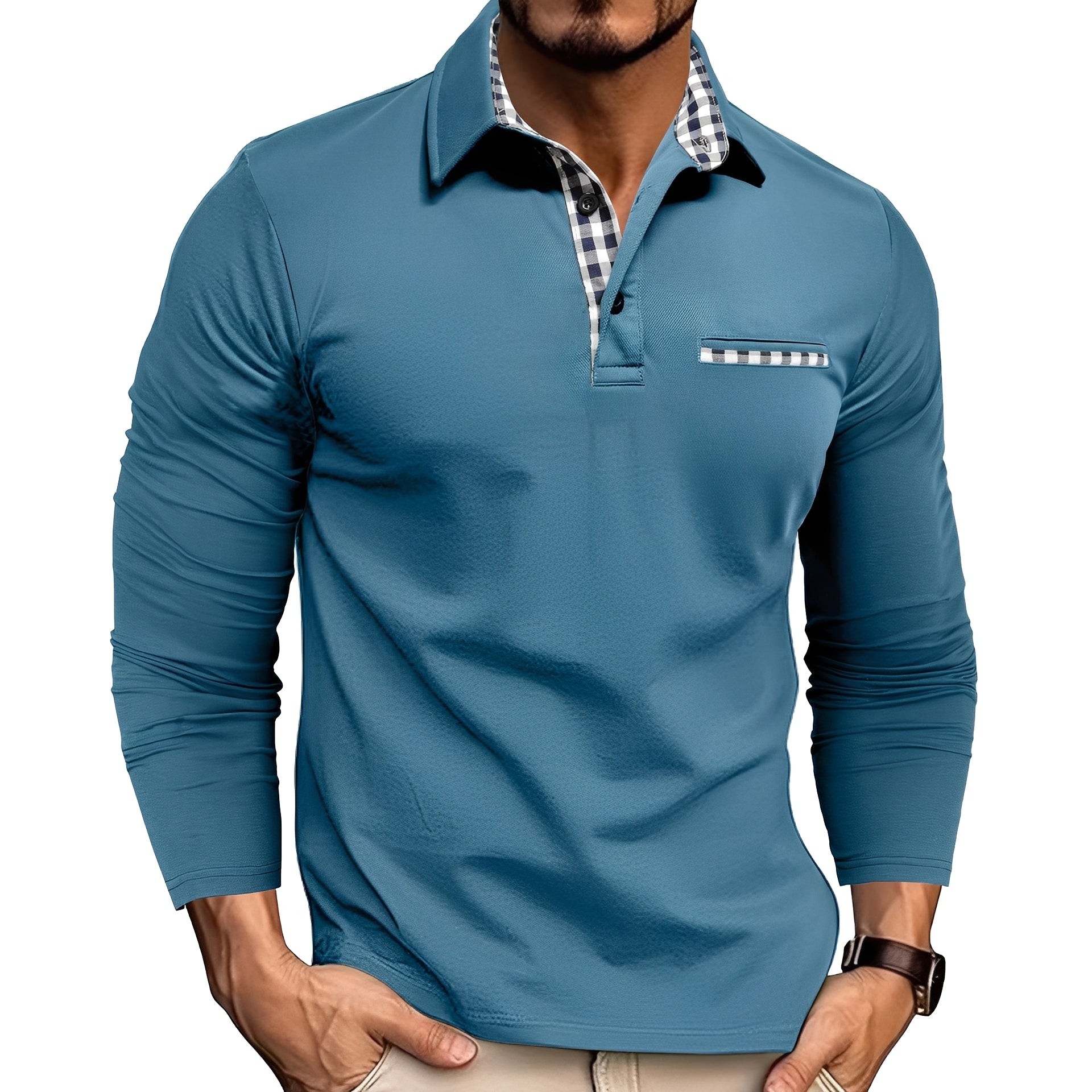 Charel - Bequemes Langarm-Poloshirt für Herren