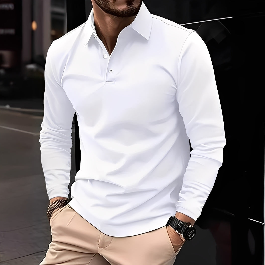 Deacon - Bequemes Langarm-Poloshirt