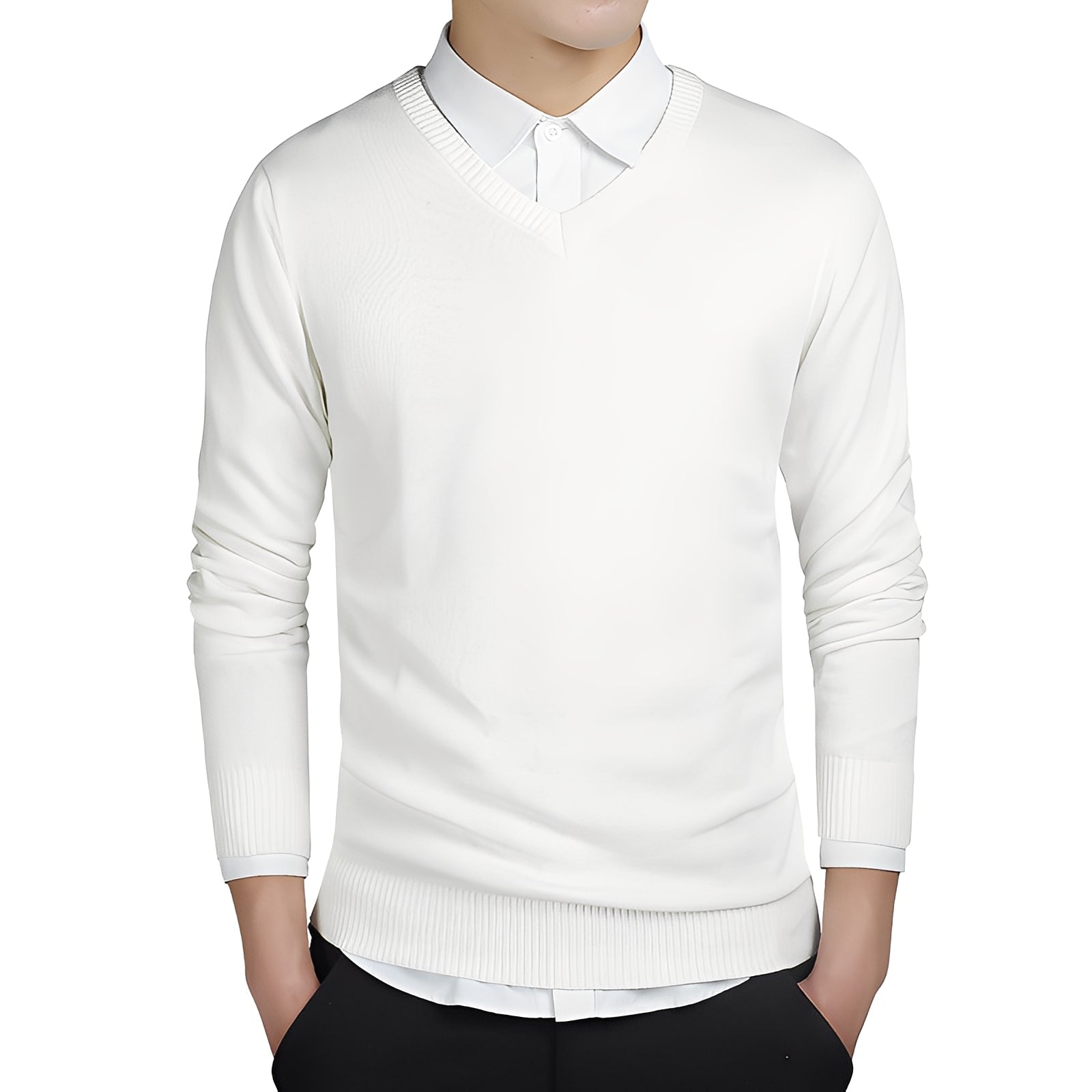 Tom - Legerer Herrenpullover mit V-Ausschnitt