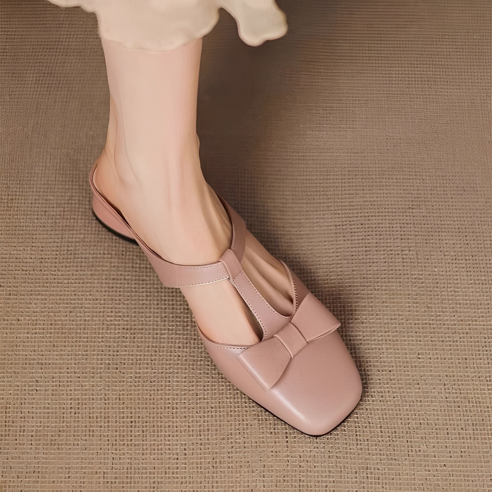Jean - Modische Schleifen-Mules-Sandalen