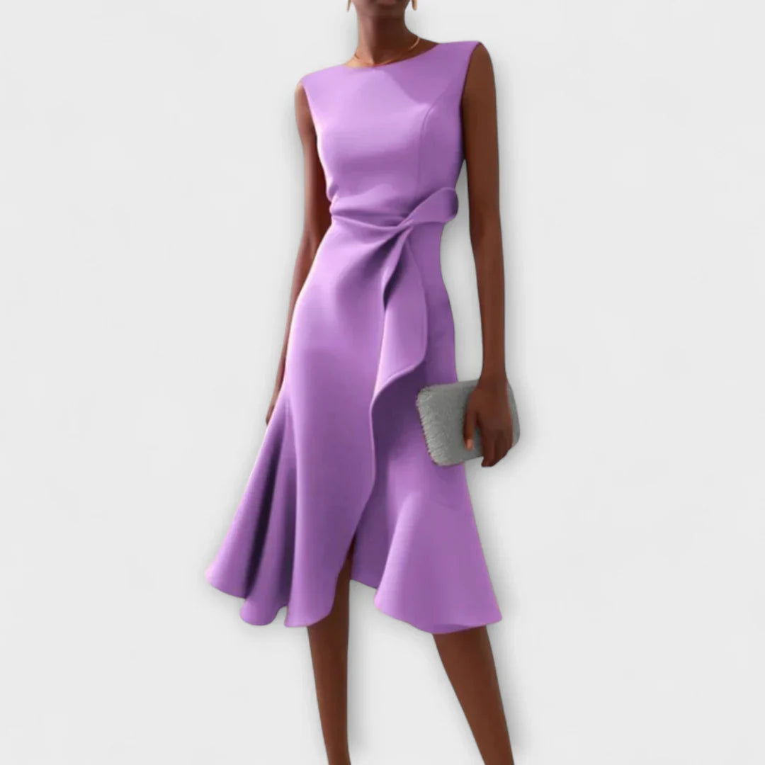 Sheila - Elegantes Damen-Midikleid mit Rüschendetails