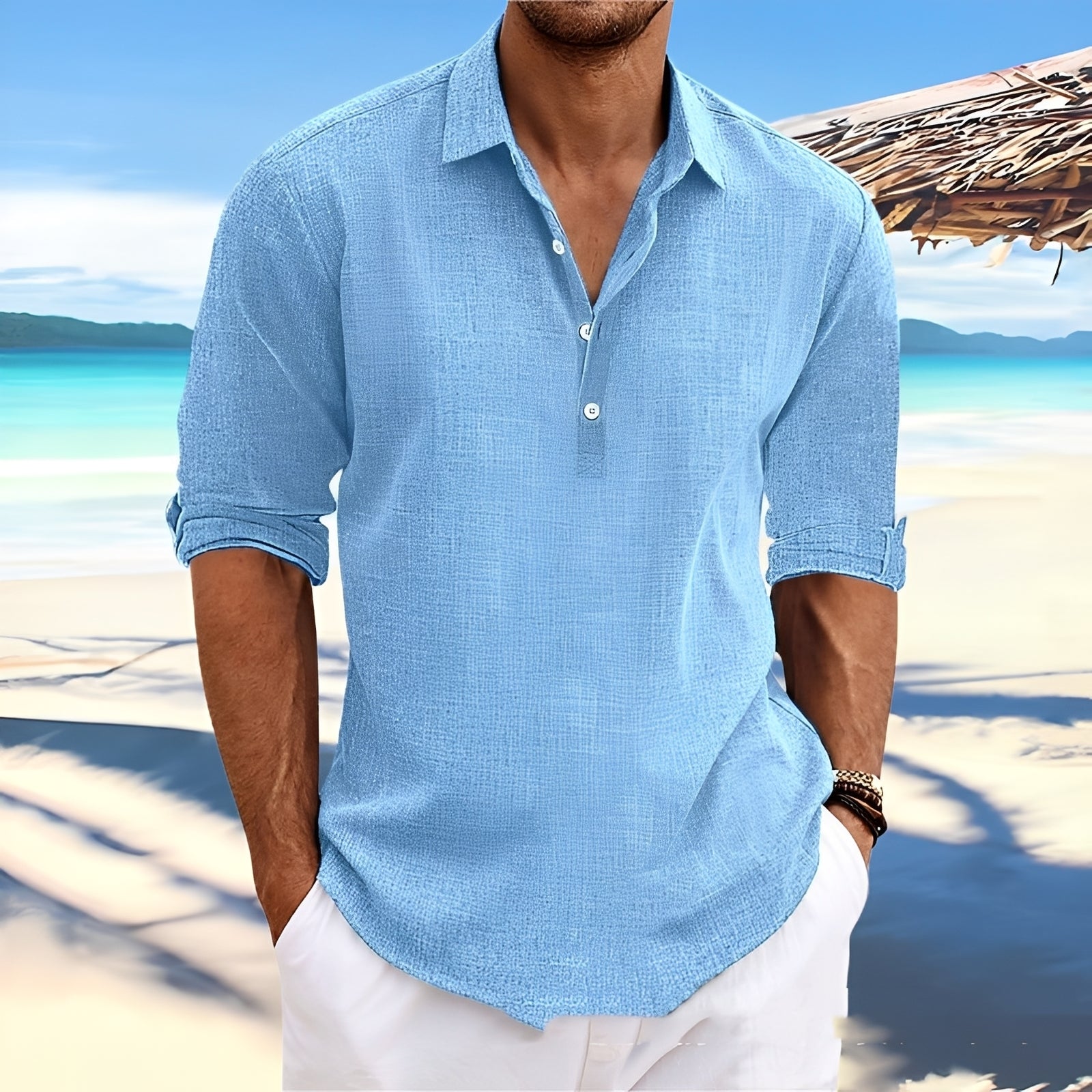 Ricky – Herren Langarmhemd – ideal für gemütliche, warme Tage
