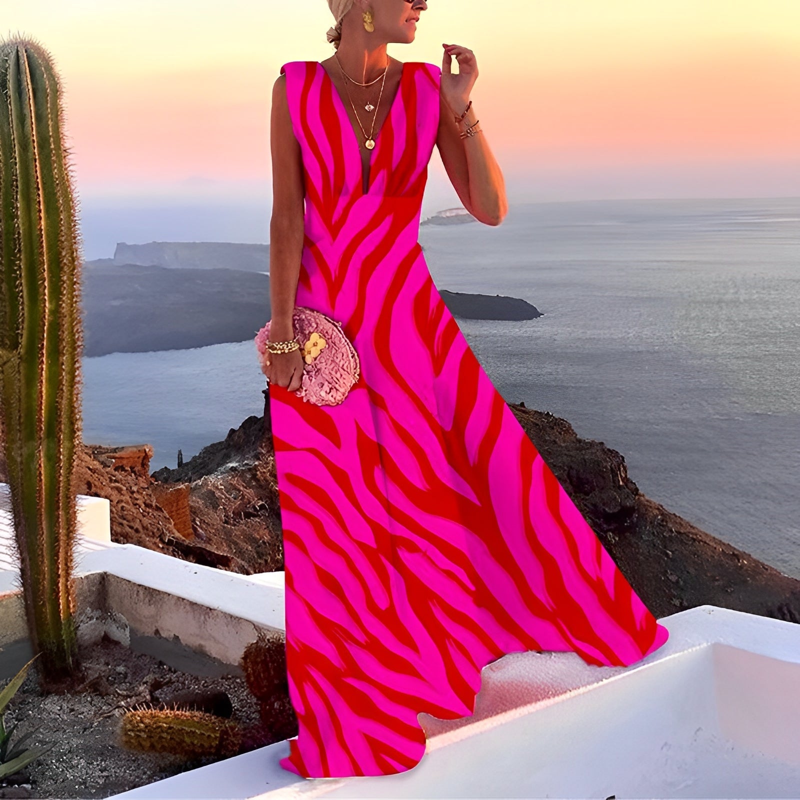 Jayleen - Ärmelloses Maxikleid mit schlichtem Design