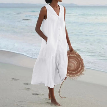 Brianna – Lockeres Sommerkleid mit V-Ausschnitt für Damen