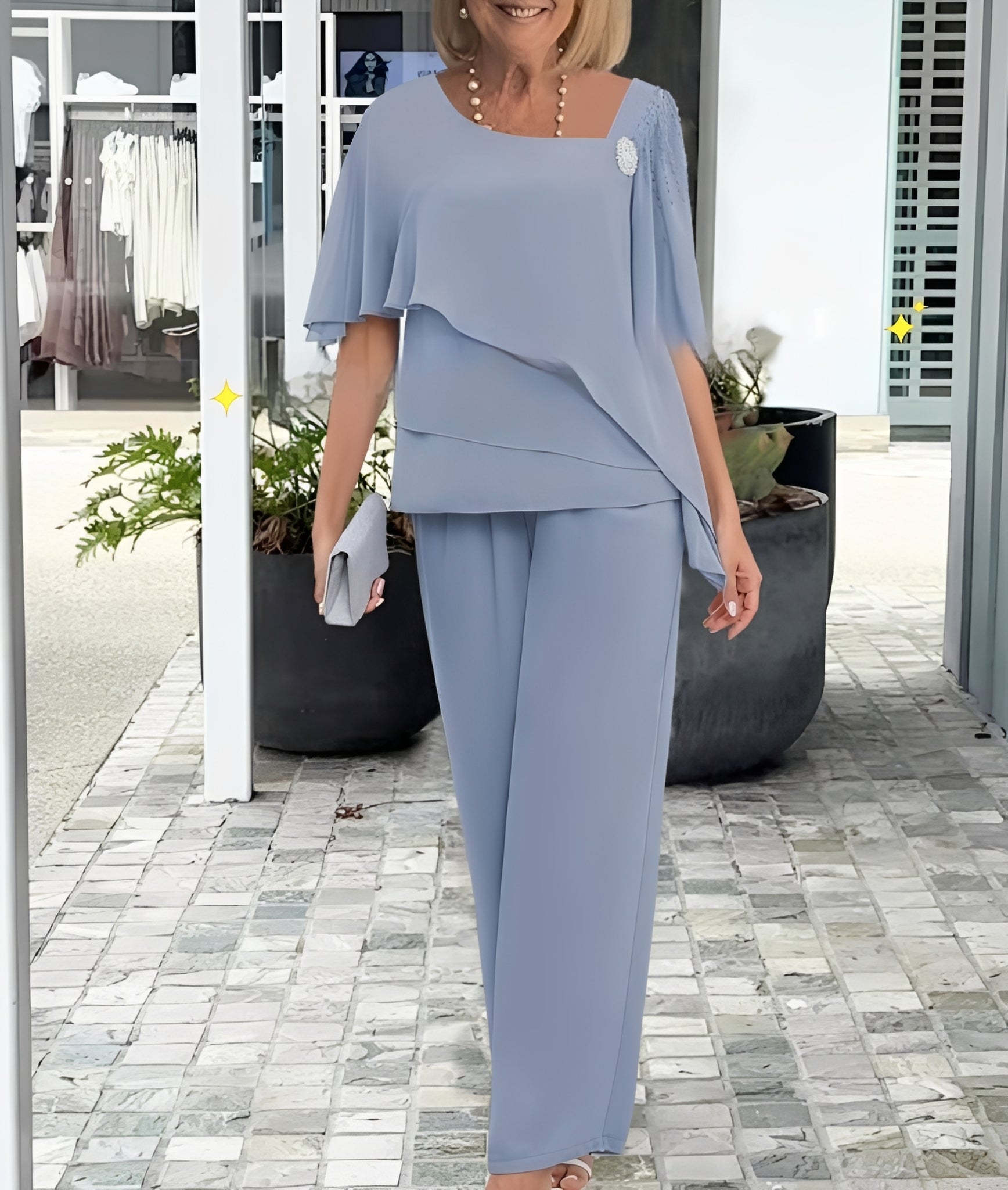 Leah - Elegantes, locker geschnittenes zweiteiliges Damen-Set