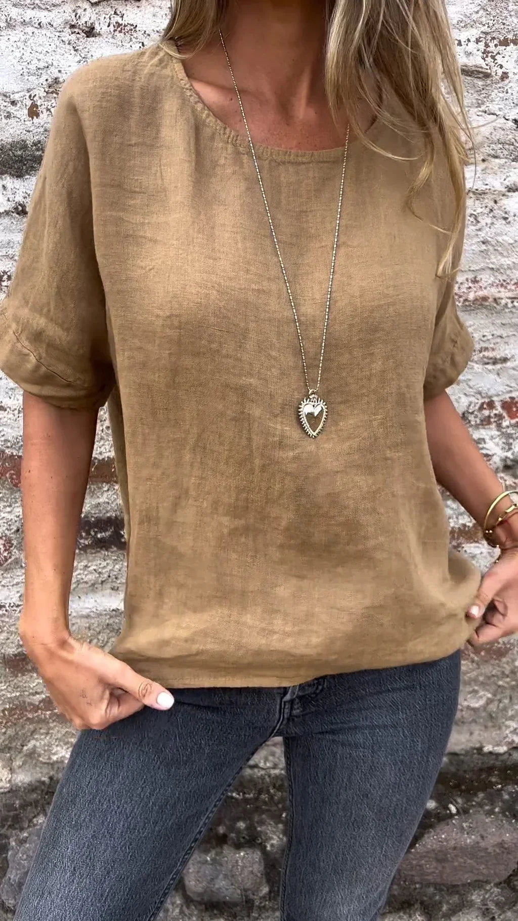 Julia - Bluse mit halblangen, lockeren Ärmeln