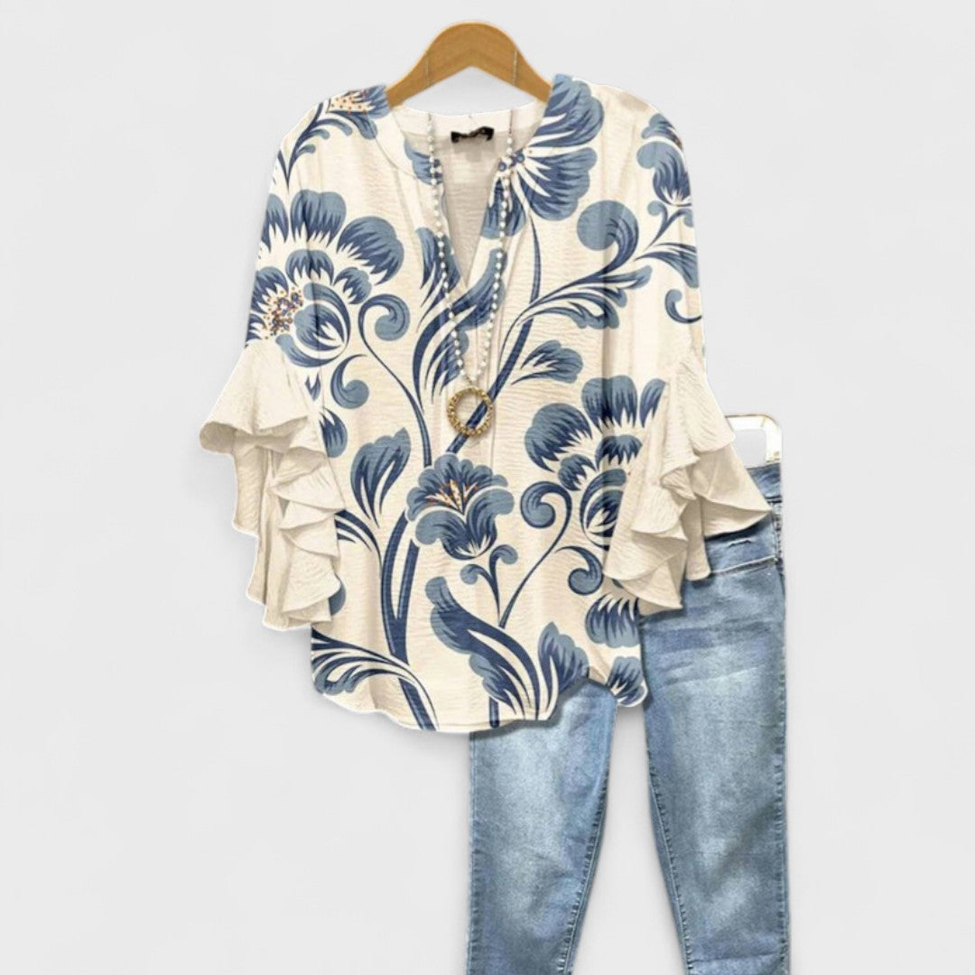 Kay - Elegantens Oberteil für Damen mit Blumenmotiv