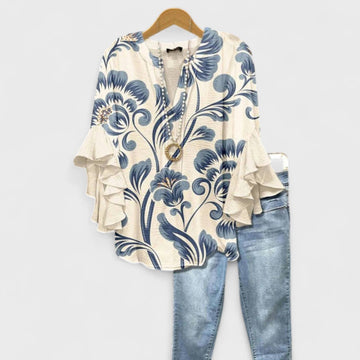 Kay - Elegantens Oberteil für Damen mit Blumenmotiv