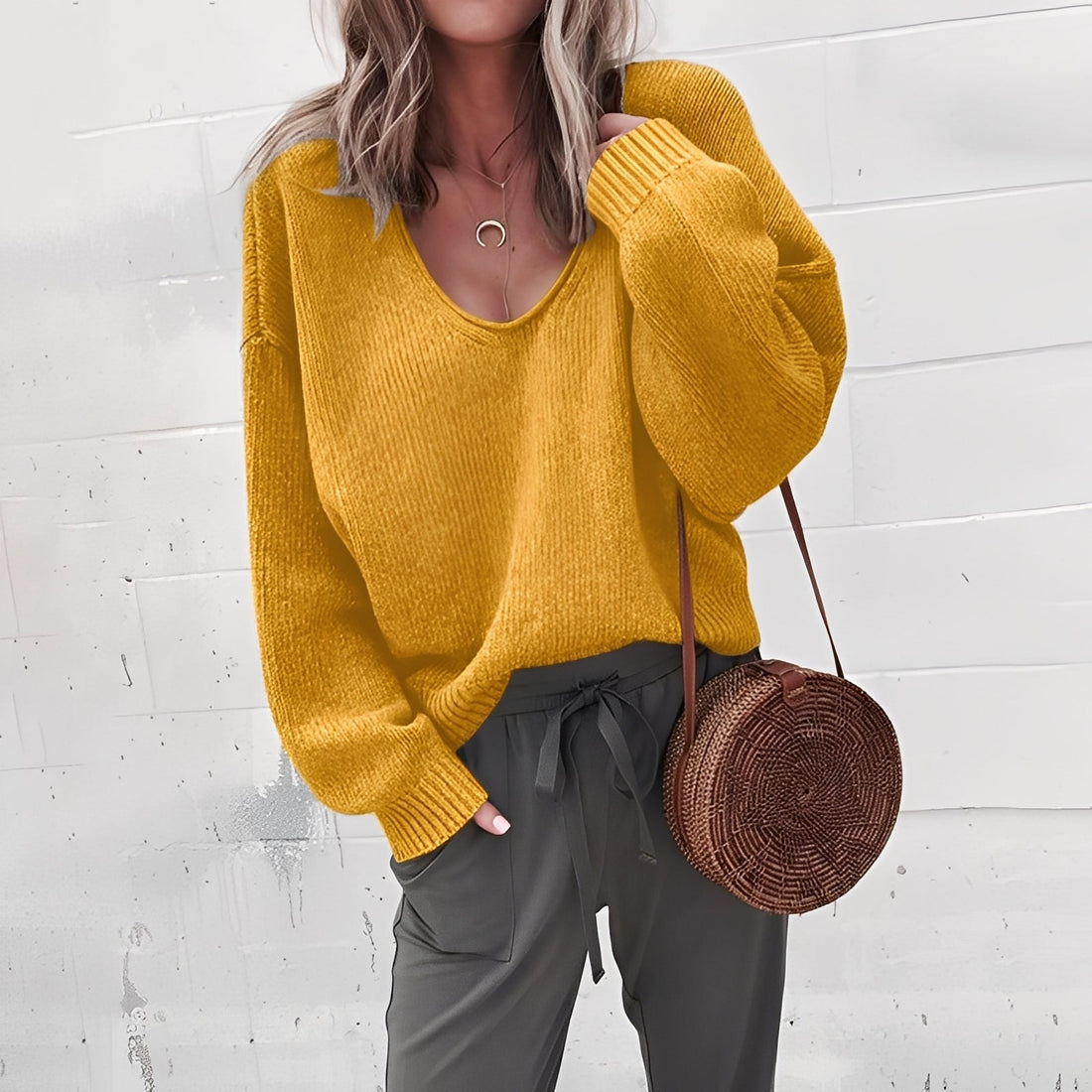 Ariella - Komfortabler, wohlig warmer Pullover mit V-Ausschnitt