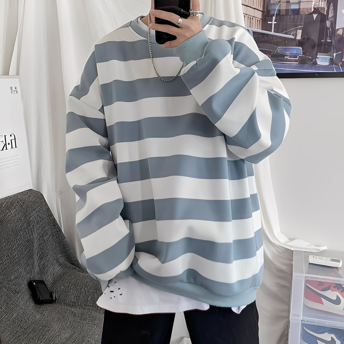 Christian - Herrenpullover im lockeren Stil mit Streifen