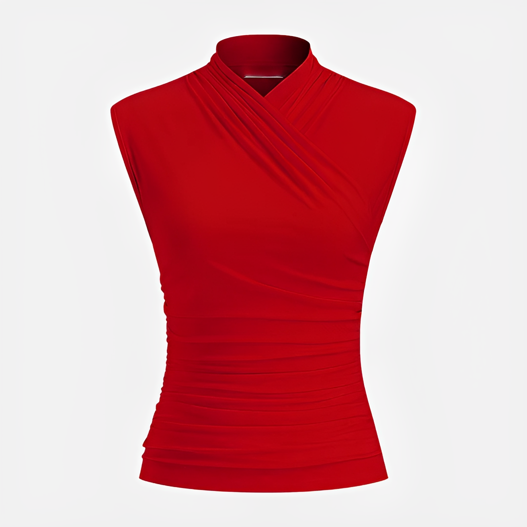 Mireya - Elegantes Top mit Kreuzkragen