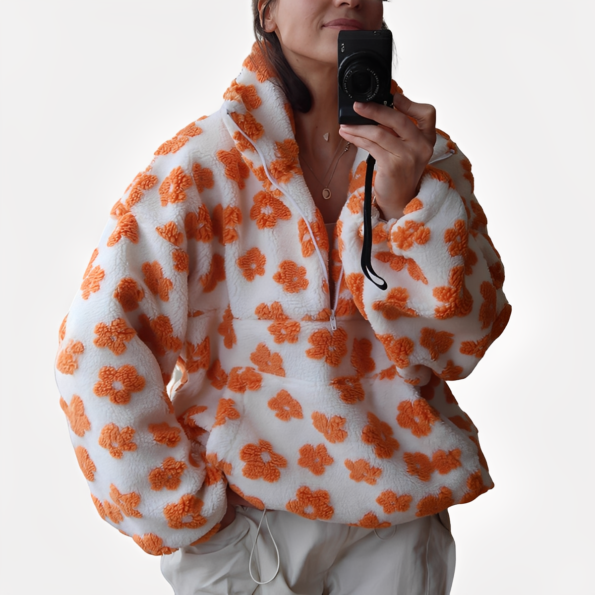 Elizabeth - Moderner Pulli mit Blumendekor