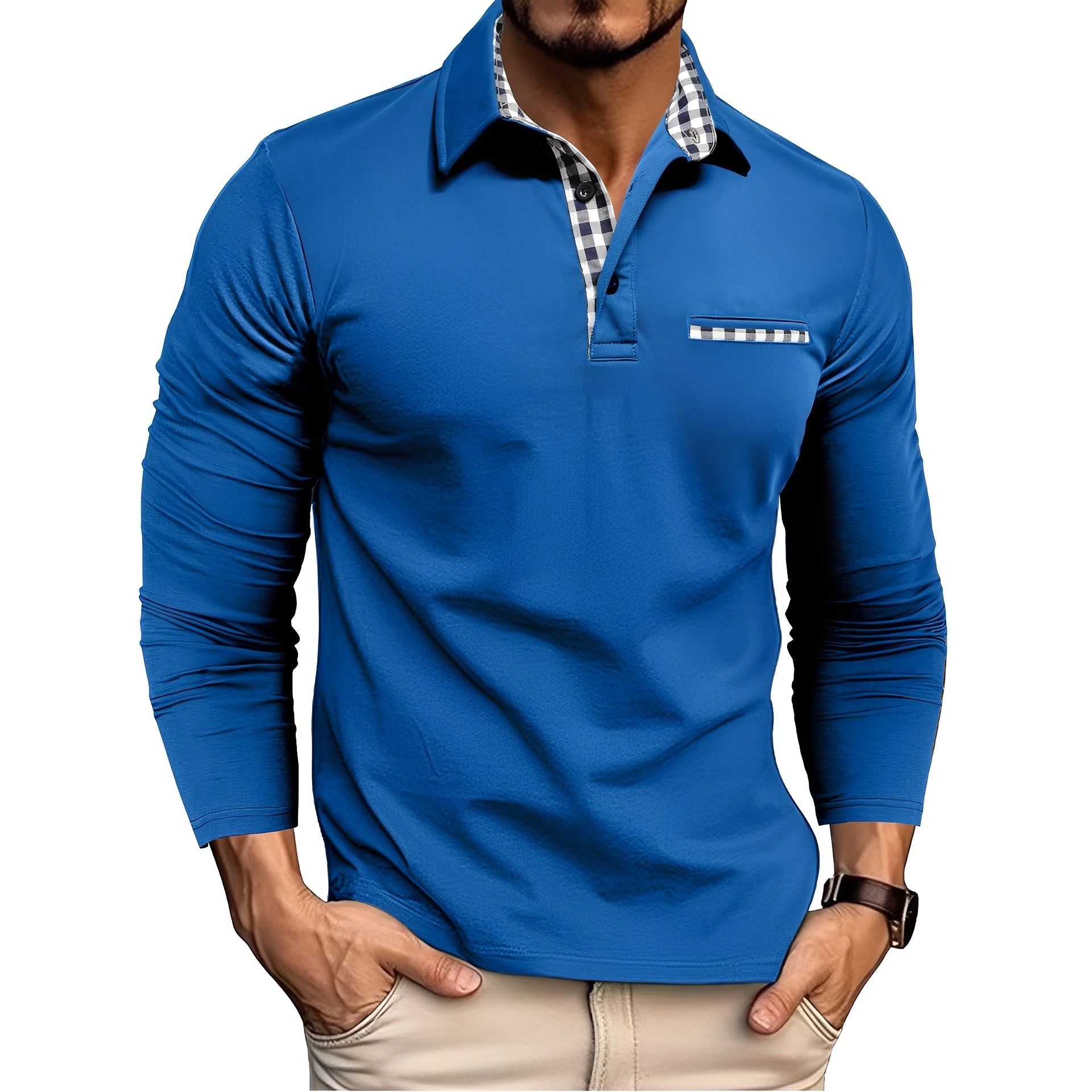 Charel - Bequemes Langarm-Poloshirt für Herren
