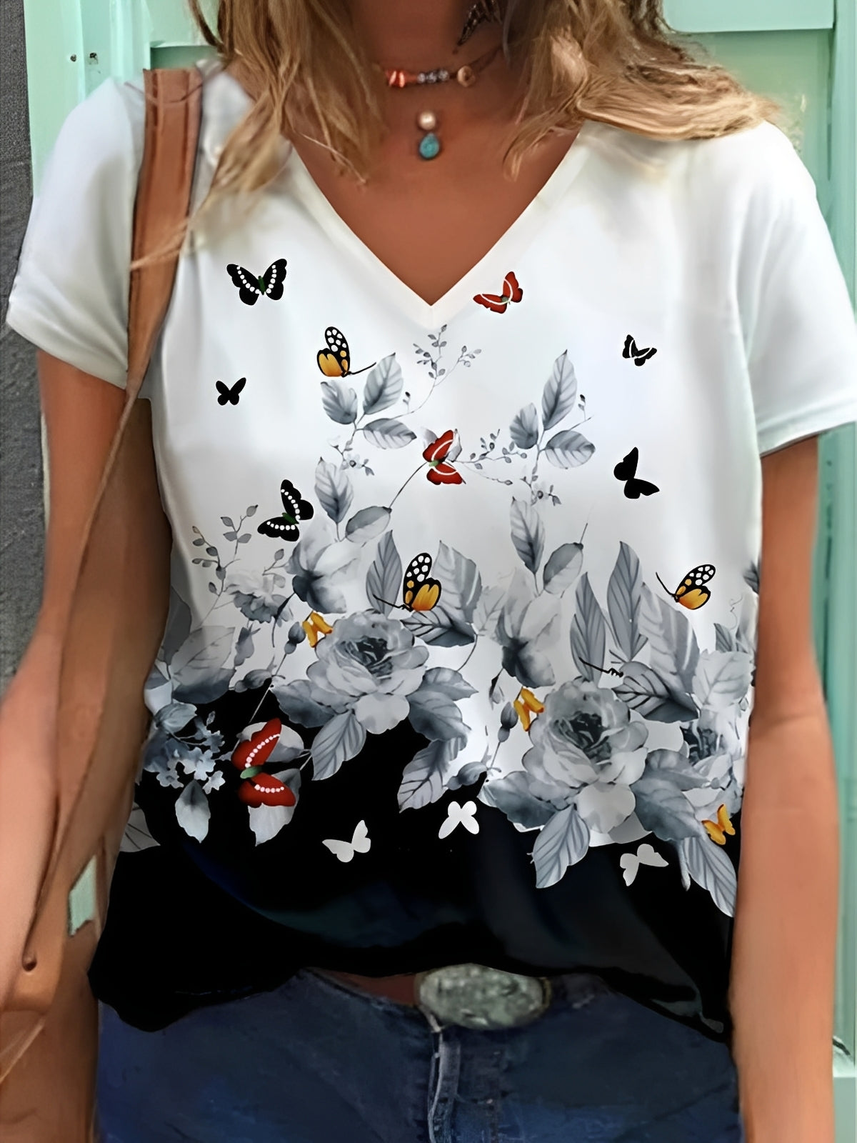 Niki - Elegantes Damenoberteil mit Blumenprint