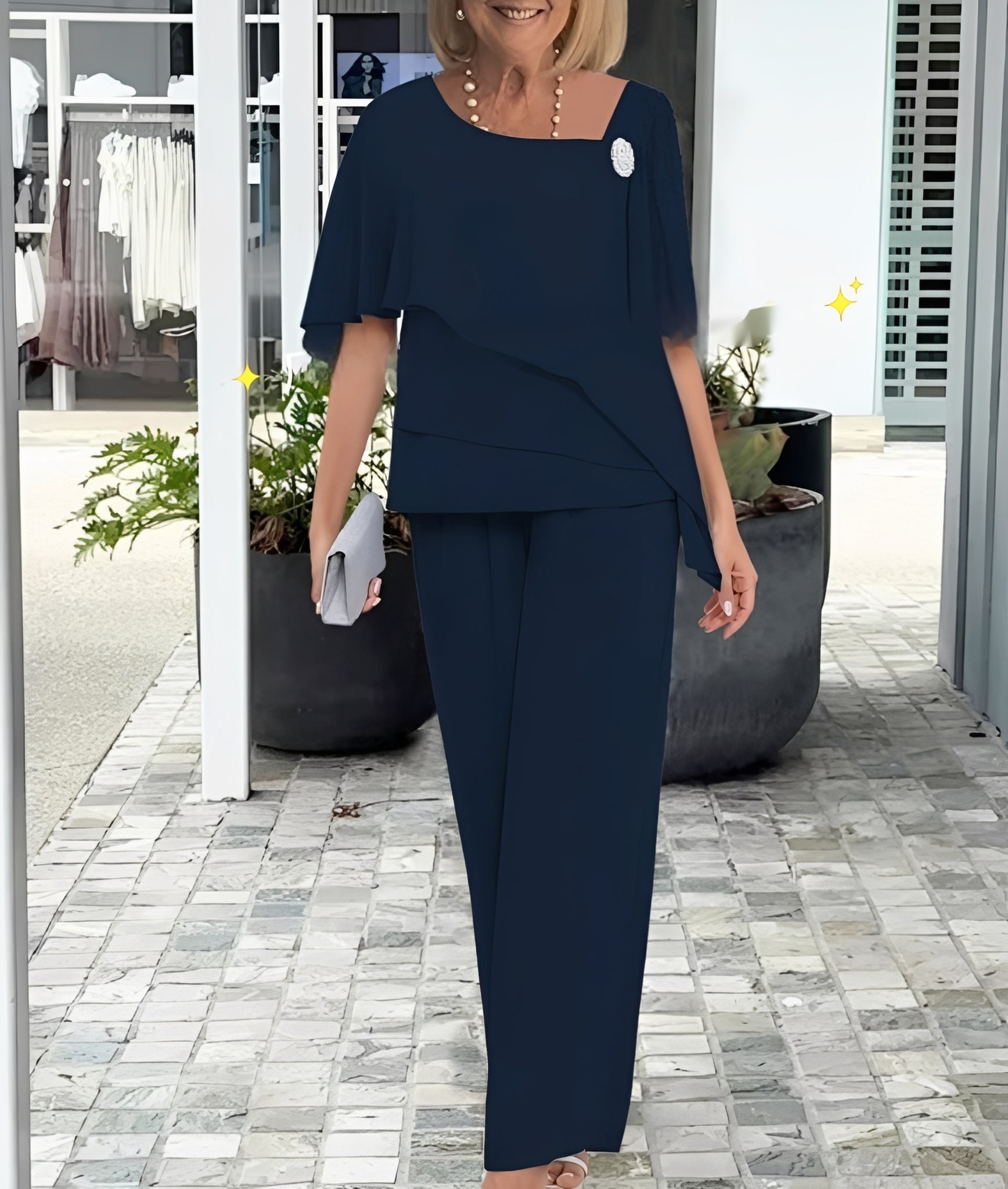 Leah - Elegantes, locker geschnittenes zweiteiliges Damen-Set