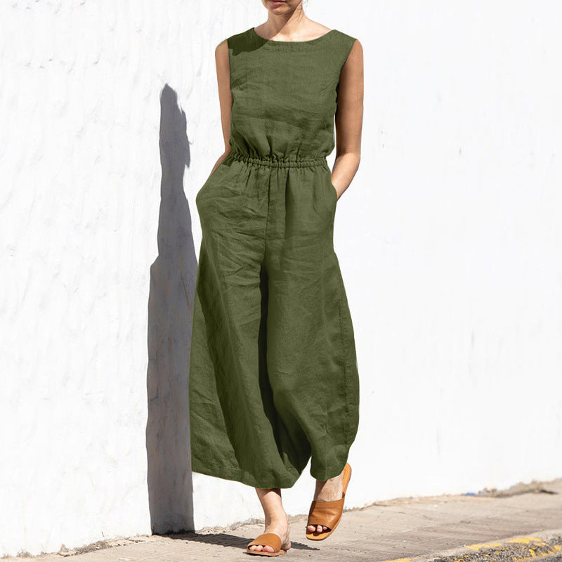 Angela - Entspannter ärmelloser Damenjumpsuit
