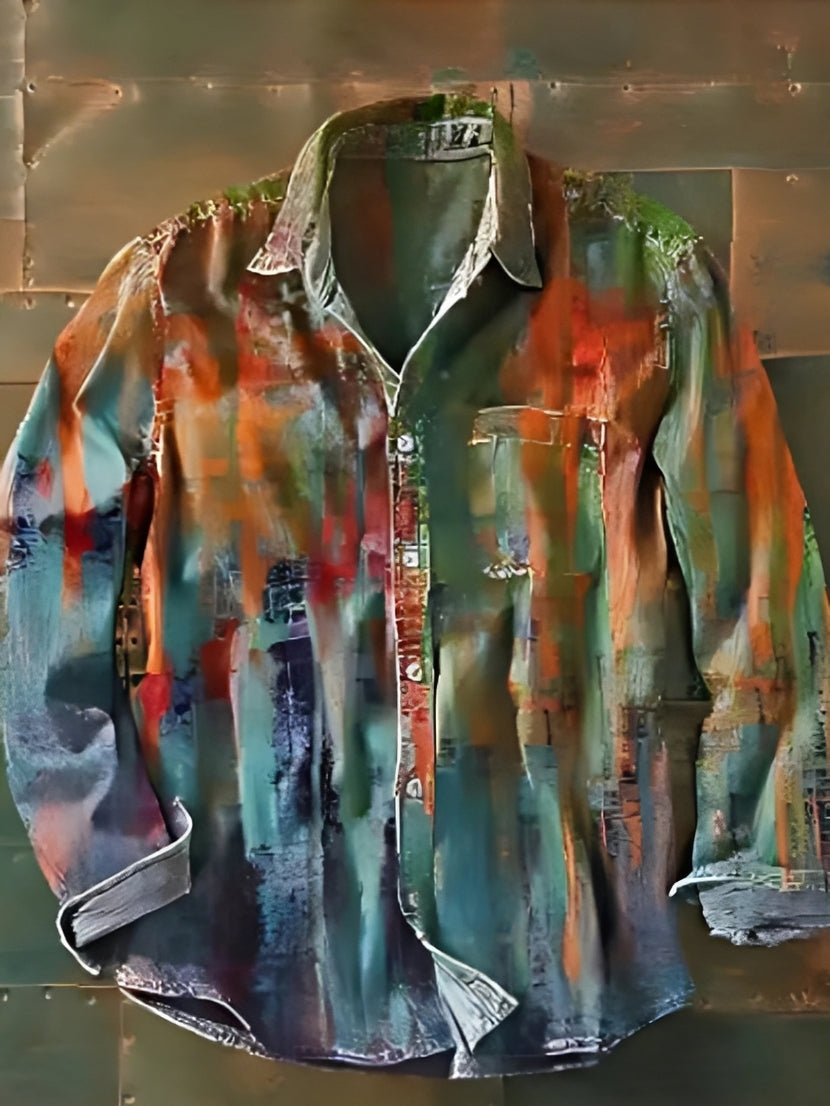 Charles – Herren-Langarmhemd – Retro und bunt
