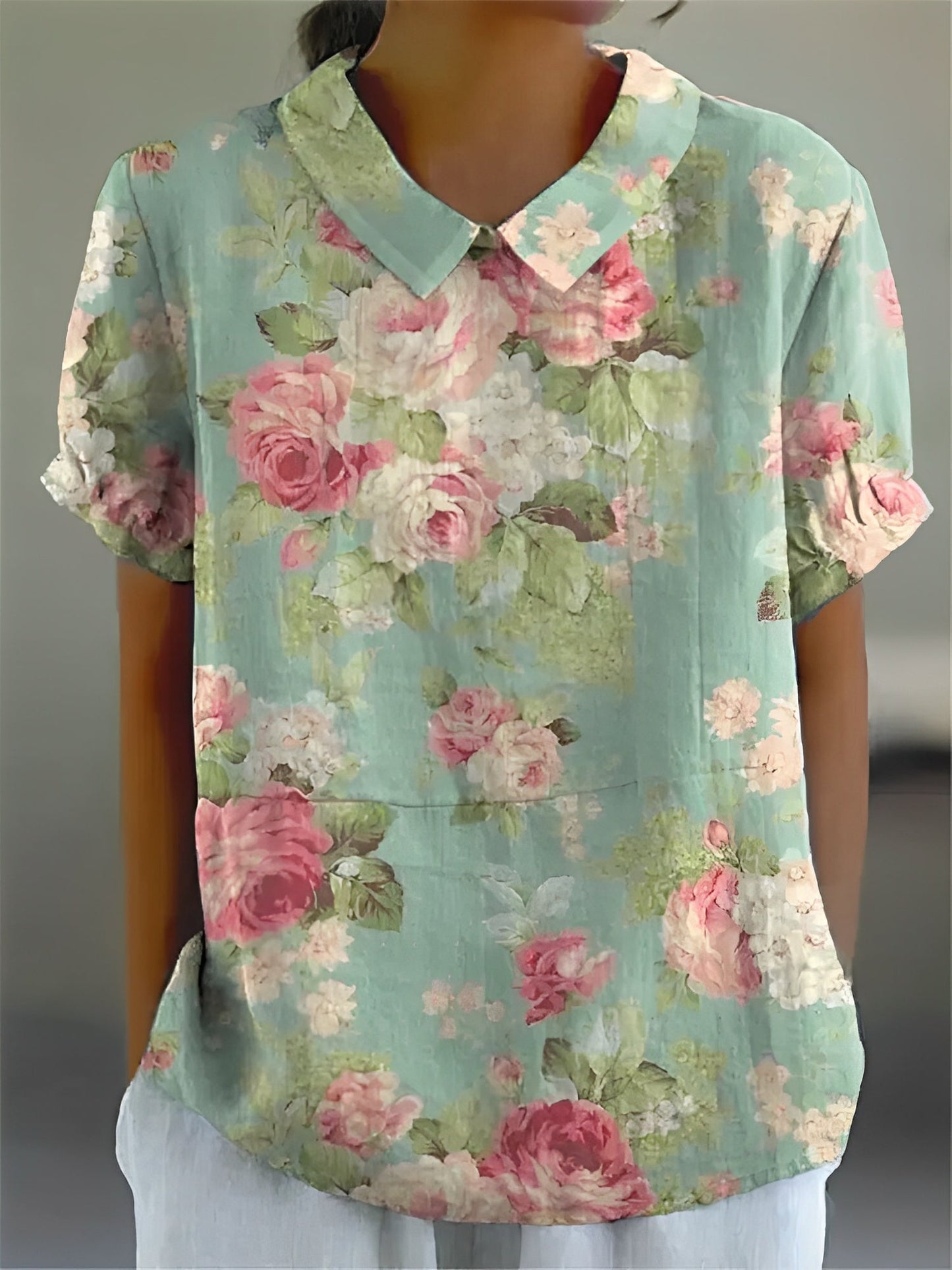 Teresa - Lockeres Hemd mit Blumenprint für Damen