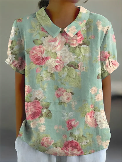 Teresa - Lockeres Hemd mit Blumenprint für Damen