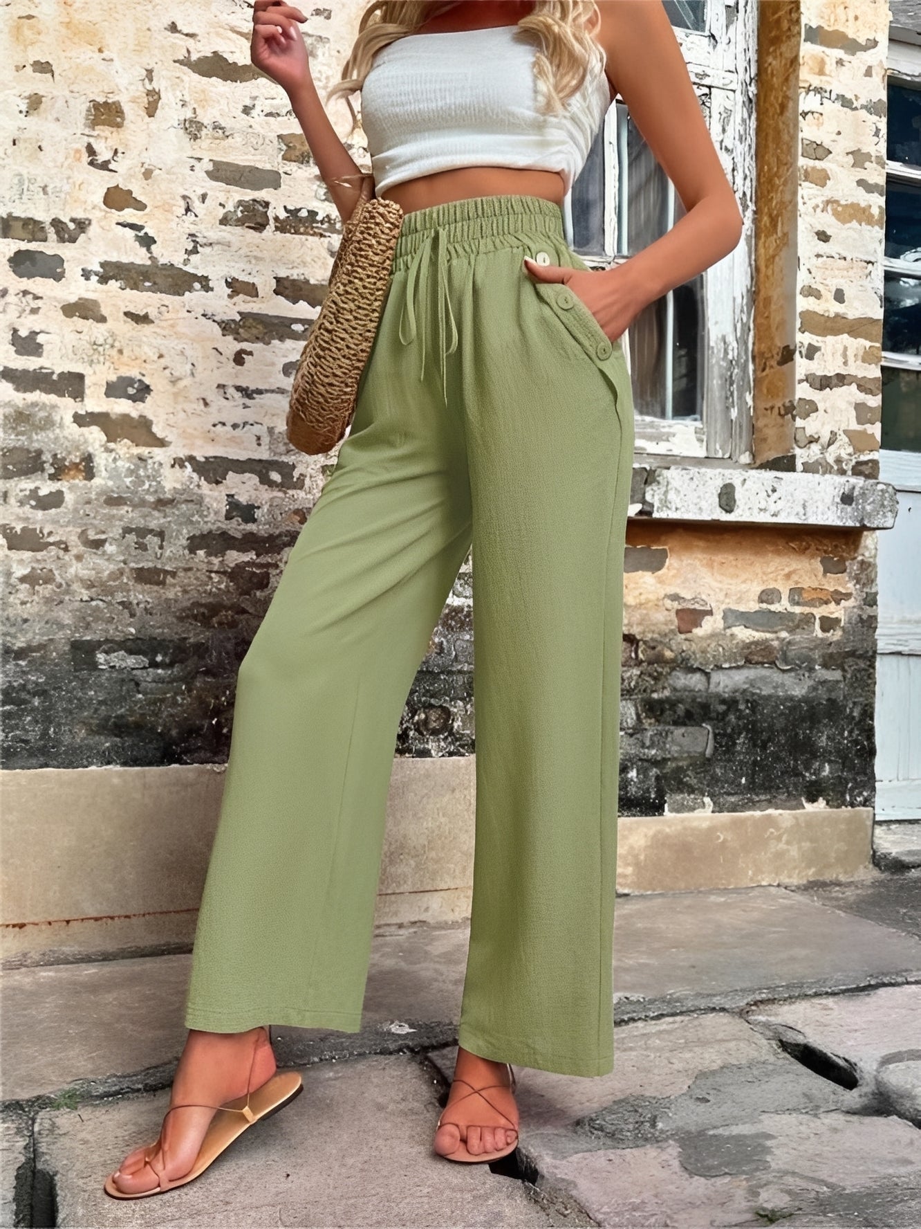 Allie - Modische, weit geschnittene Damenhose mit hoher Taille